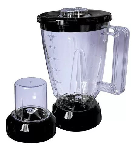 Licuadora Altezza 2 En 1 ABG en color negro, con vaso de 1.5 litros, picatodo incluido y potencia de 400 Watts.
