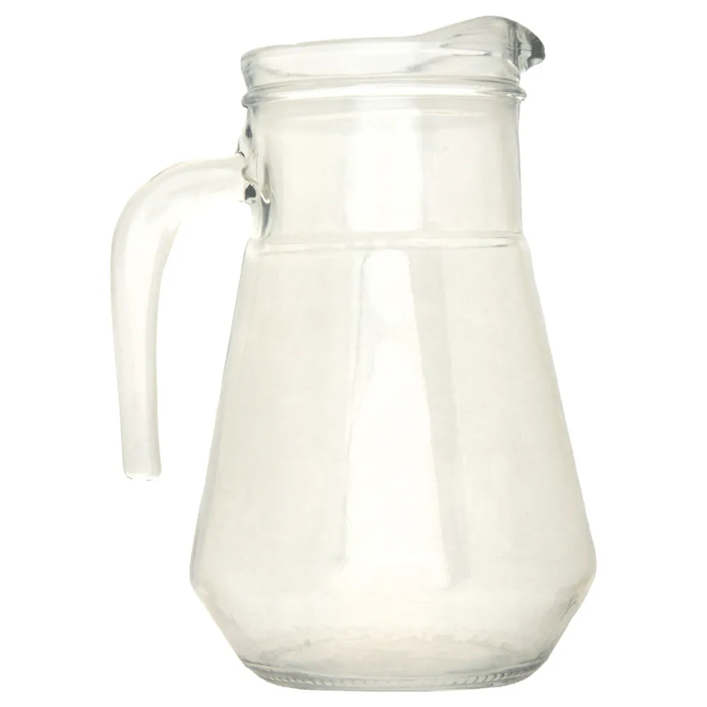 Jarra de vidrio Sempre Primavera de 1.5 litros, con diseño ancho y resistente, ideal para servir jugos o bebidas frías en casa, restaurantes y bares.