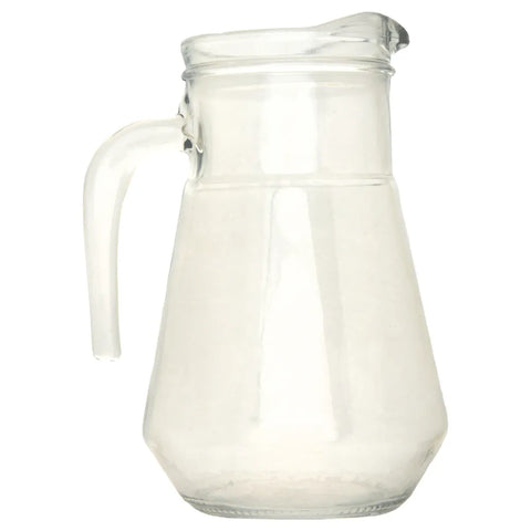 Jarra de vidrio Sempre Primavera de 1.5 litros, con diseño ancho y resistente, ideal para servir jugos o bebidas frías en casa, restaurantes y bares.