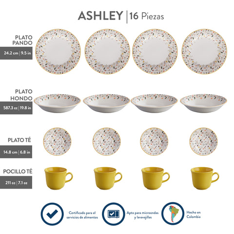 VAJILLA 4/16 ASHLEY LOCERIA