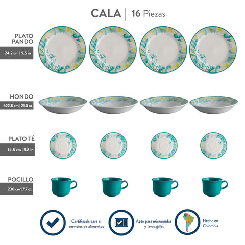 VAJILLA 4/16 CALA LOCERIA