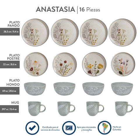 VAJILLA 4/16 ANASTASIA