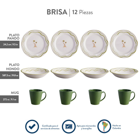 VAJILLA 4/12 BRISA LOCERIA