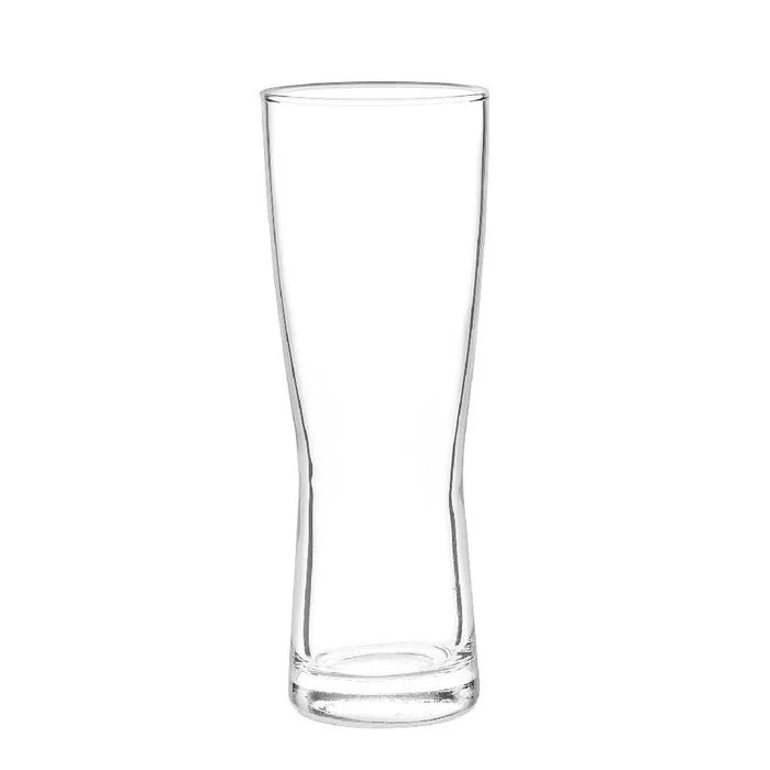 Vaso cervecero Milán de 385 ml con cuello cónico y base sólida, ideal para realzar la espuma y el color de cervezas rubias, artesanales o stout.