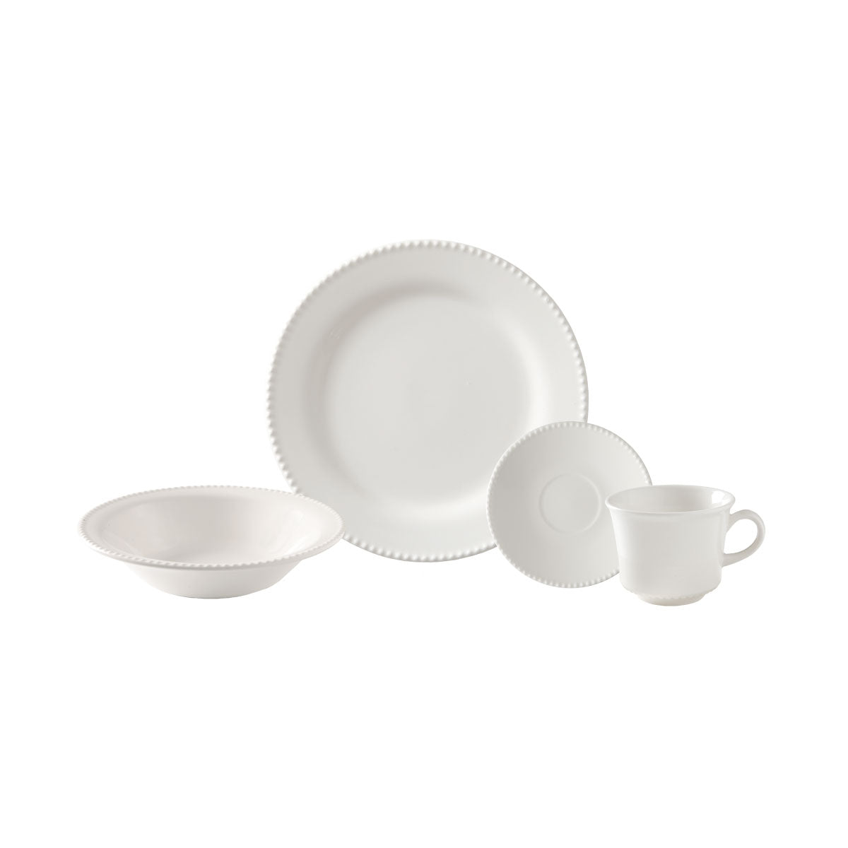 VAJILLA 4/16 PERLA BLANCO RDA