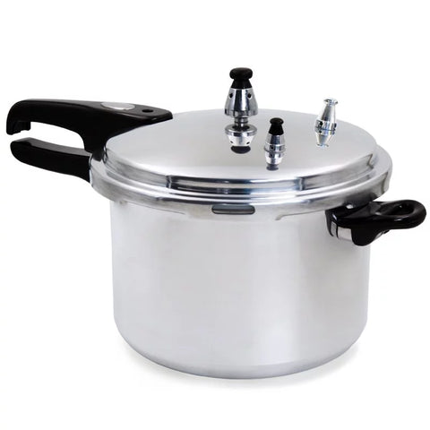 Olla a presión de 5,6 litros, cierre externo, cuerpo y tapa de aluminio, resistente al calor, apta para estufas eléctricas y a gas
