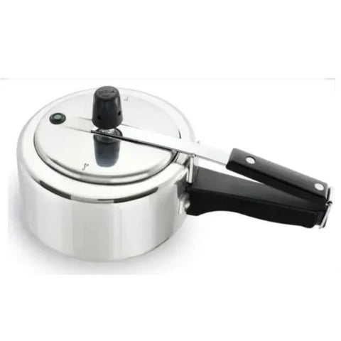 Olla a presión India de 4.5 litros, fabricada en aluminio de alta calidad, con cierre interno y sistemas avanzados de seguridad.