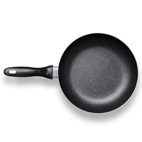Sartén Antiadherente Stone 24cm Home Elements, cuerpo de aluminio con anillos de conducción de calor, mango de baquelita, recubrimiento antiadherente Stone, acabado profesional.