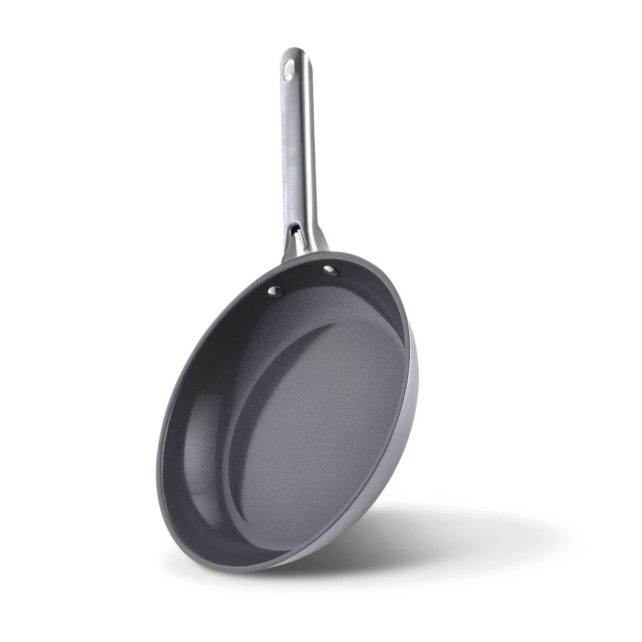 Sartén Acero Inoxidable 26cm Home Elements, con interior antiadherente cerámico, mango de acero inoxidable, anillos difusores de calor, apto para inducción, y acabado de lujo