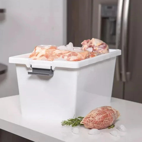 RECIPIENTE CON BROCHES 18.5LT BLANCO