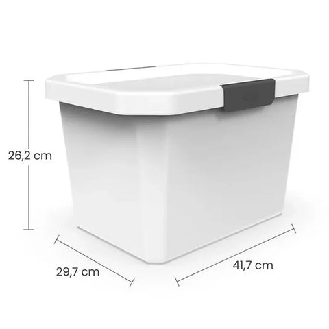 RECIPIENTE CON BROCHES 18.5LT BLANCO